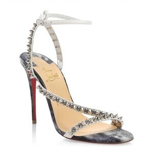 Christian Louboutin Mafaldina Spikes Denim Sandals US 37